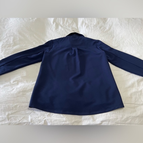 FIGS |Navy Blue Nala Top Long Sleeve Collared Technical Scrub | Women’s XXS NWT - Picture 2 of 10
